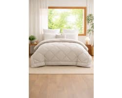 Ultra Luxe 4-Seizoenen Dekbed voor Tweepersoonsbed – Extra Warm & Hotelkwaliteit – 220x240 cm – Superzachte Adem­ende Microvezel – Beige