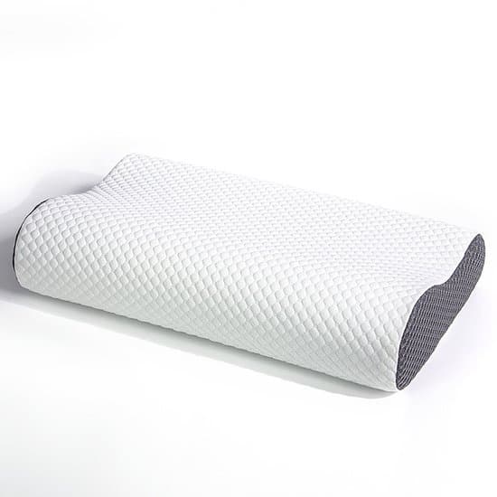 Traagschuimkussen - hoofdkussen - Ergonomisch kussen - Neksteunkussen voor zijslapers - Slaapkussen - Wit/Grijs - Polyester/Traagschuim