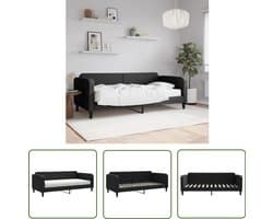 vidaXL Sofa Bed - Slaapbank - Slaapbank met matras 90x200 cm stof zwart - Tweepersoons Bed - Zwarte Meubels - Stoffen Bank