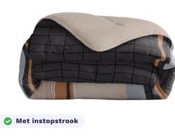 Zelesta Royalbed Blue Stripes 240x200 - Dekbed zonder overtrek - met Instopstrook - Wasbaar dekbed met Vaste Overtrek - All year zomerdekbed & winterdekbed