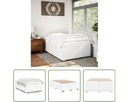 vidaXL Houten Bed - Bedframe - Bedframe zonder matras 120x190 cm kunstleer wit - Slaapcomfort - Slaapkamers - Design Bed