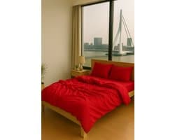 Zeven Cotton Basic- Rood, Katoen Dekbedovertrek 200x220 cm