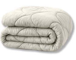 Y-NOT- Velvetbed Pearl White 240x200 - Dekbed Zonder Overtrek - Velvet Dekbed - Wasbaar Hoesloos Dekbed - 30 dagen proefslapen - Bedrukt dekbed - Dekbed met vaste overtrek - All year winterdekbed & zomerdekbed