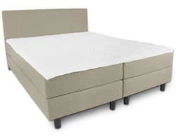 Boxspring SleepEase - 160x210 Compleet - Beige Glad - Golden Matrassen Zeeland