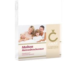 Cevilit – Molton Matrasbeschermer – 140x210/220 - 100% Katoen - Hoekhoogte 40CM - Zware kwaliteit- Het vocht opnemend vermogen verbetert het slaapcomfort en verlengt de levensduur van het matras – Goede pasvorm met een elastiek in de rand - K280