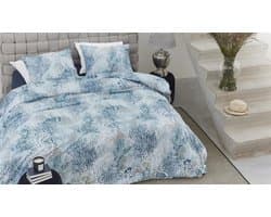Riviera Maison Calm Coral dekbedovertrek - Tweepersoons - 200x200/220 - Blauw