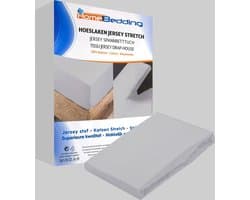 Premium- Jersey Stretch Hoeslaken - 120x200+ 30CM Hoekhogte- 100% Katoen - Twijfelaar - Grijs