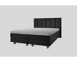 Boxspring Luxe 180x200 Vertical Zwart Lederlook