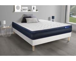 Complete boxspring met matras tweepersoons- Actisom Actimemo tech wit - Traagschuim - 120 x 195 cm
