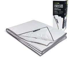 BLACKROLL® RECOVERY BLANKET ZOMER 135x200 cm – Lichte herstel- & verzwaringsdeken – Voor ontspanning & diepe slaap – Infrarood effect – Wit/Grijs