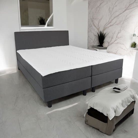 Boxspring Serenity - 180x220 Compleet - Antraciet Glad - AVV Matrassen