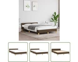 vidaXL Bedframe - 120x200 cm - Donkerbruin Stof Bed Frame - Houten Bed - Tweepersoons Bed - Donkere Kleuren - Slaapkamer Meubels