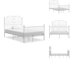 vidaXL Bedframe - Bedframe - Bed Frame - Bed Frames - Bedframe metaal wit 120x200 cm