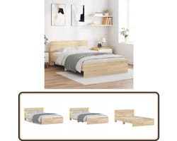 vidaXL Bedframe met hoofdeinde sonoma eikenkleurig 120x190 cm
