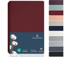 BARBONS hoeslaken 160x200 - hoeslakens Jersey 145 g/m² - 100% katoen - rood