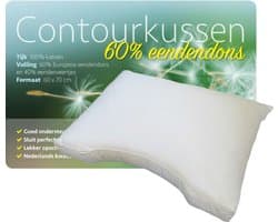 Isleep Contourkussen Dons - 60% Dons - 60x70 cm - Wit