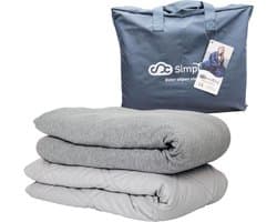 Verzwaringsdeken Set Bamboe 4,5 KG Weighted Blanket Beter Slapen – Wasbare Hoes Bamboe – 200 x 140 – Grijs