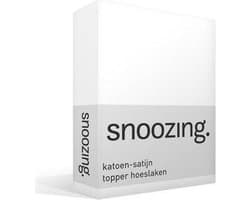 Snoozing - Katoen-satijn - Topper - Hoeslaken - Tweepersoons - 150x200 cm - Wit