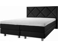 Boxspring Luxe 160x200 Ruiten Zwart