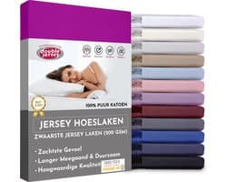 Double Jersey Hoeslaken - Hoeslaken 160x200+30 cm - 100% Katoen  Pruim