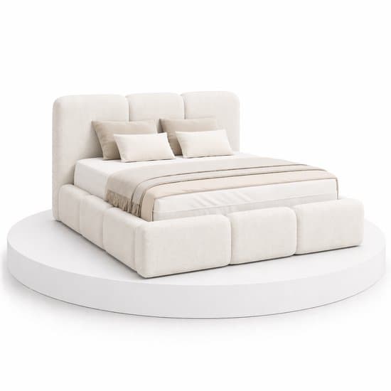 Japandi Bed Hikari - 160x200 Compleet - Boxspring met opbergruimte - Off-white - BalBedden