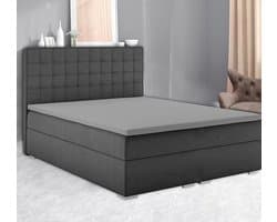 Saphira - Topper Jersey Hoeslaken - Strijkvrij - Rondom Elastiek - Rekbaar - 100% Zachte Brushed Katoen - 140/160x200/220 +18cm - Grijs