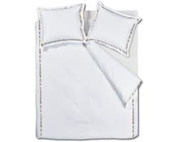 Rivièra Maison Whisper dekbedovertrek - Lits-Jumeaux XL - 260 x 200/220 cm - Wit
