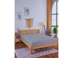 Hoeslaken - 100% Biologisch Katoen - 180x200 cm - Grijs - Bio - Ademend & Hypoallergeen - Elastische Hoeken tot 30 cm - Perfecte Pasvorm - Gots Gecertificeert - De Linde Home