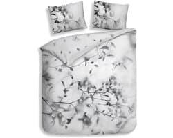 Heckettlane Dekbedovertrek Katoen Satijn Berta - Dove Grey - 100% Katoen-Satijn - Dekbedovertrek 260x200/220cm - Lits Jumeaux Extra Breed - Berlijn