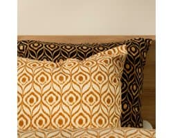 Kayori Yra Dekbedovertrek Flanel - 200x200-220 + 2 slopen - Superzacht & Isolerend - Tweepersoons - Goud