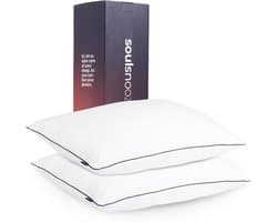 Soulsnooze - Luxe Hotel Kwaliteit Hoofdkussen - Set van 2 stuk - 40x80 cm - Afwijkende Maat - Aanpasbaar Design Kussen - Hoofdkussen Nekklachten - Anti Allergie Kussens – Wasbaar – Medium - Voor Rug Zij en Buikslaper – Slaapkussen -Pillow