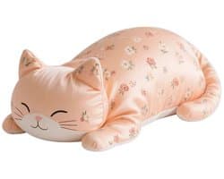 Zwangerschapskussen - Kat Vorm - Zijslaper Kussen - Ice Silk Koel Stof - Ergonomisch Ontwerp - 50 Cm Oranje - Nek Rug Ondersteuning - Comfortabel Slapen - Slaapkussen - Temperatuurregulerend