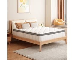 Elekiatech Matras 140x190 cm - 25 cm dik-Tweepersoonsmatrassen - Pocketvering matras - Anti-Allergische - met 9-laags composietstructuur