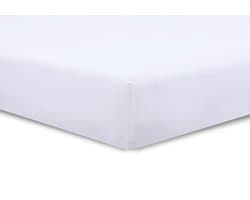 VISION Hoeslaken - 100% katoen - 180x200 cm - Wit - Toppermatras: hoek van 15cm - Tweepersoonsbed - Oekotex gecertificeerd