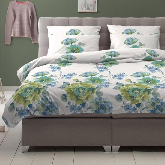 Cinderella Florr Dekbedovertrek - Katoensatijn - Tweepersoons - 200x200/220 cm - Olive