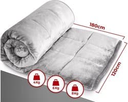 Heimwert Verzwaringsdeken 6KG - Weighted Blanket - Verzwaarde Deken - Ontspanning - Diepere Slaap - Anti-Allergie Materiaal - Grijs