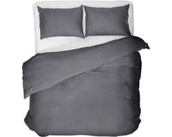 Luxe Egyptische Katoenen Dekbedovertrek Antraciet Tweepersoons 200x200/220 cm - Zeer Hoogwaardige Kwaliteit - Super Zacht