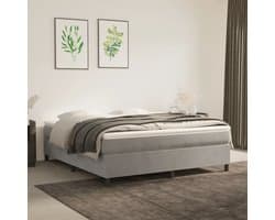 Tweepersoonsbed | Dubbelbed | Volwassenenbed | Boxspring bed 180x200 cm fluweel lichtgrijs