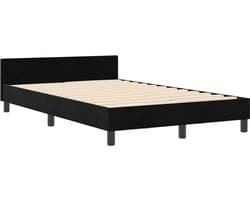 Tweepersoonsbed | Dubbelbed | Volwassenenbed | Bedframe met hoofdeinde Zwart 120 x 200 cm Fluweel