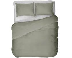 Watari Dekbedovertrek Linnen OIijfgroen - 200x200-220 + 2 slopen - Tweepersoons - Licht & Luchtig - Olijfgroen