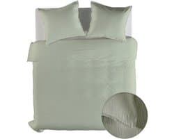 Yellow Dekbedovertrek Mousseline Katoen Suite Guadeloupe - Reseda Green - 200x200/220 cm - 100% Mousseline Katoen - Tweepersoons