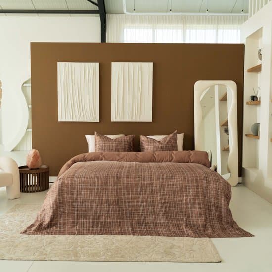 Kayori Sunai Dekbedovertrek Katoensatijn - 240x200-220 + 2 slopen - Lits-jumeaux - Zacht, Ademend & Vochtregulerend - Caramel