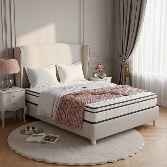 Matras 140x200 cm - ADFBL - Hybride Pocketveringmatras 25 cm Dik - 9-Zone Ergonomisch - Medium-Stevig H3 - Ademend met 3D-Mesh - Stil - Oprolbaar