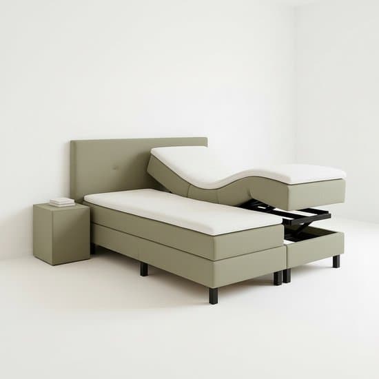 Boxspring VitaLift – Hoog-Laag Bed 2-Persoons Elektrisch Verstelbaar 140x200 cm – Verzorgingsbed / Seniorenbed – Groen