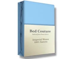 Bed Couture - Hoeslaken van 100% Katoen - Tweepersoons 160x200cm - Hoekhoogte 30cm - Ultra Zacht en Duurzaam - Lichtblauw
