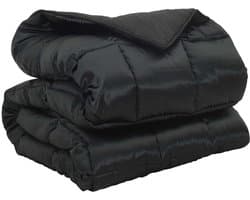 vidaXL - Winter - Duvet - Zwart - 220 - x - 260 - cm - Satijn - en - Microfiber