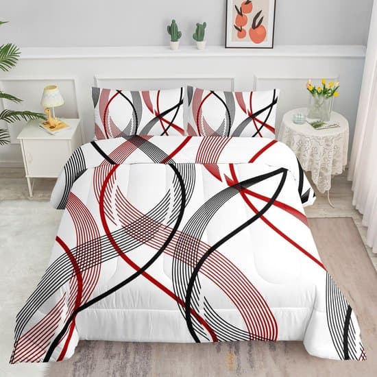 Dekbedset met Lijnpatroon voor Kinderen en Volwassenen - Ademend Beddengoed voor Alle Seizoenen