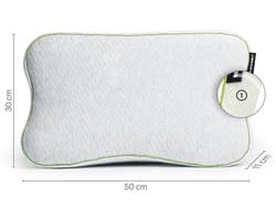 BLACKROLL® RECOVERY PILLOW 50x30 cm – Ergonomisch hoofdkussen met nekondersteuning – Memory foam – Voor zij-, rug- & buikslapers – Grijs – Inclusief reistas