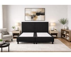 Boxspring SleepEase - 180x200 Zonder matras - Zwart Glad - Golden Matrassen Zeeland