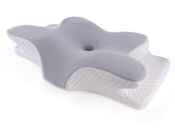Butterfly Memory Foam Serie - Orthopedisch Nek Kussen - Ergonomisch Vlindervormig - Traagschuim - Grijs